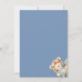 男の子テディベア我々は赤ちゃんシャワーを待つことができる 招待状 (裏面)