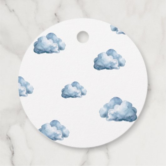 男の子テディベア赤ちゃんシャワーありがとうギフトラベル フェイバータグ (裏面)