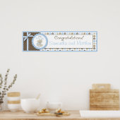 男の子テディベア赤ちゃんシャワーバナーボーイ ポスター (キッチン)