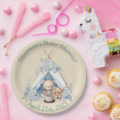 男の子テディベア、テペテントのベビーシャワーでバニー ペーパープレート (パーティー)