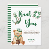 男の子テディ熊の赤ちゃんシャワー感謝していよ (正面/裏面)