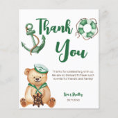 男の子テディ熊の赤ちゃんシャワー感謝していよ (正面)