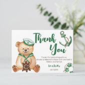 男の子テディ熊の赤ちゃんシャワー感謝していよ 招待状 (スタンド正面)