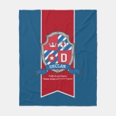 男の子デクランまたは文字Dの名前は鳥の毛布を意味する フリースブランケット (正面)