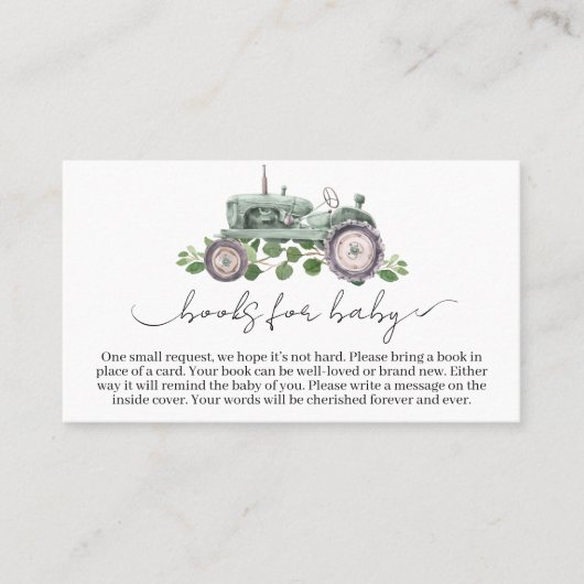 男の子トラクターの赤ちゃんシャワーベビー 名刺 (正面)