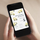 男の子トラック誕生日パーティー 招待状