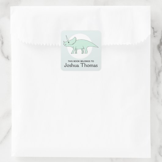 男の子トレンディーこの本は恐竜の名前の子供に属している スクエアシール (バッグ)