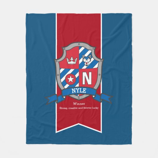 男の子ニレまたは手紙N名は犬の毛布を意味する フリースブランケット (正面)