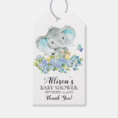 男の子ハッピーエレファントベイビーシャワー好意ギフトラベル ギフトタグ (正面)