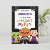 男の子ハロウィーンの衣装パーティー5誕生日 招待状 (スタンド正面)