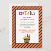 男の子ハロウィーンの衣装パーティー9誕生日 招待状 (裏面)