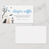 男の子ハロウィーンリトルブベビーシャワーおむつラッフル エンクロージャーカード (正面/裏面)