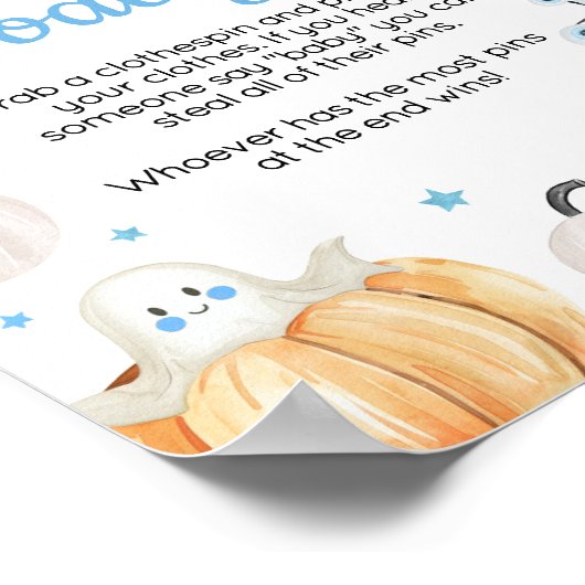 男の子ハロウィーンリトルブー言わないベビー ポスター (角)