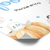 男の子ハロウィーン小さなブベイビーシャワー食品 ポスター (角)