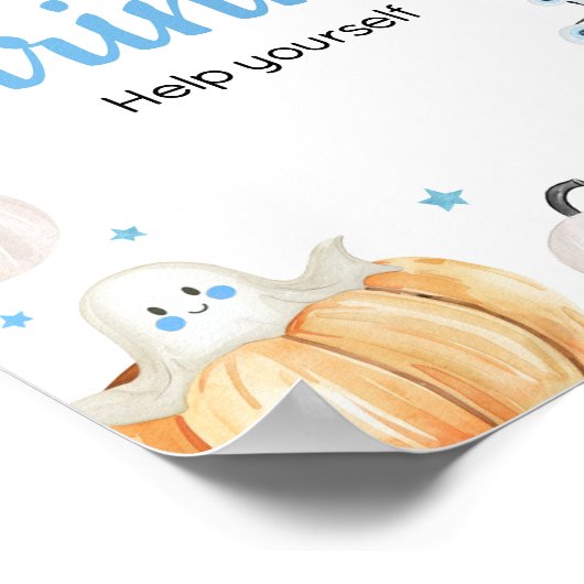 男の子ハロウィーン小さなブベビーシャワー飲み物 ポスター (角)