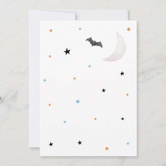 男の子ハロウィーン小さなブーはほとんどデューベイビーシャワー 招待状 (裏面)