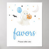 男の子ハロウィーン小さなブーブベイビーシャワーの好意 ポスター (正面)