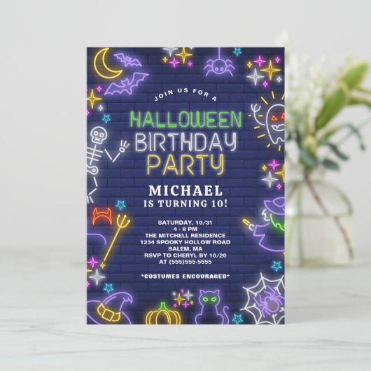男の子ハロウィーン10th誕生日パーティー 招待状 (スタンド正面)