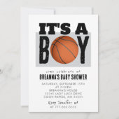 男の子バスケットボールベビーシャワーパーティの招待状 招待状 (正面)