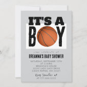 男の子バスケットボールベビーシャワーパーティの招待状 招待状 (正面)