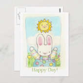 男の子バニーのハッピーデー!はがき ポストカード (正面/裏面)