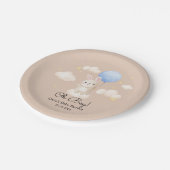 男の子バルーンかわいい茶色のバニー赤ちゃんシャワー ペーパープレート (アングル)