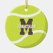 男の子パーソナライズされた女の子スポーツの贈り物 セラミックオーナメント (正面)