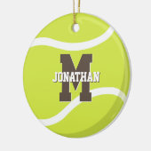 男の子パーソナライズされた女の子スポーツの贈り物 セラミックオーナメント (左)