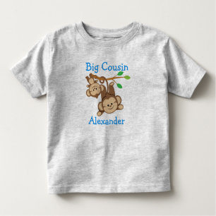 男の子パーソナライズされた猿の大従兄弟 トドラーTシャツ