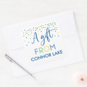 男の子パーソナライズされた紙吹雪誕生日ギフトシール スクエアシール (封筒)