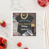 男の子ヒップホップズローバックベイビーシャワーナプキン スタンダードカクテルナプキン (インサイチュ)