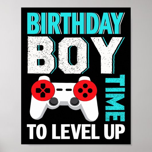 男の子ビデオゲーム誕生日パーティー ポスター (正面)