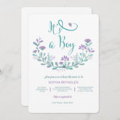 男の子フローラの赤ちゃんシャワー招待状 招待状 (正面/裏面)