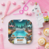 男の子ブルバーベキューウィンタープールパーティー13th誕生日 ペーパープレート (パーティー)