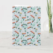 男の子ブルートレインキュートありがとう赤ちゃんシャワー サンキューカード (裏面)