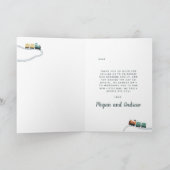 男の子ブルートレインキュートありがとう赤ちゃんシャワー サンキューカード (内部)