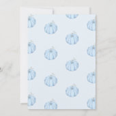 男の子ブルーパンプキンベイビーシャワーパンパ 招待状 (裏面)