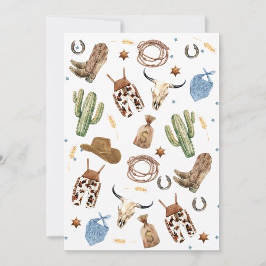 男の子ブルーブラウン西は1歳の誕生日だった 招待状 (裏面)