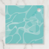 男の子プールパーティー誕生日シャーク感謝していユー フェイバータグ (裏面)