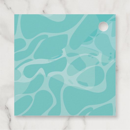 男の子プールパーティー誕生日シャーク感謝していユー フェイバータグ (裏面)