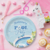 男の子プール誕生日パーティーブルースイミングプール ペーパープレート (パーティー)