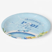 男の子プール誕生日パーティーブルースイミングプール ペーパープレート (アングル)