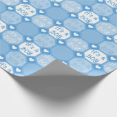 男の子ベビーのワードアートパターンラッピング紙 ラッピングペーパー (角)