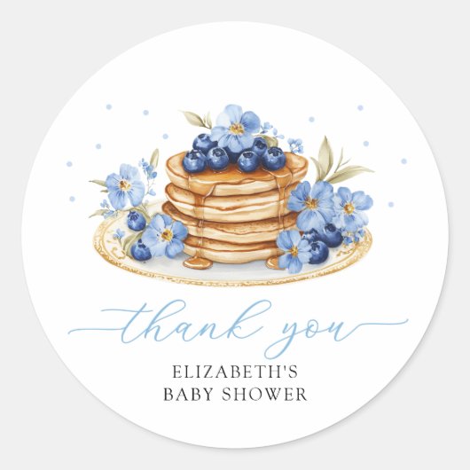 男の子ベビーブランチありがとう赤ちゃんシャワー ラウンドシール (正面)