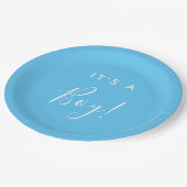 男の子ベビーブルーベビーシャワー紙プレート ペーパープレート (アングル)