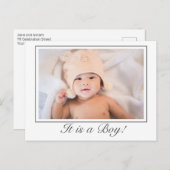 男の子ベビー誕生写真発表葉書 ポストカード (正面/裏面)