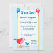 男の子ベビー誕生発表シャワー招待状 招待状 (正面)