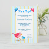 男の子ベビー誕生発表シャワー招待状 招待状 (スタンド正面)