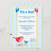 男の子ベビー誕生発表シャワー招待状 招待状 (正面/裏面)