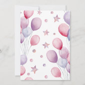 男の子ベビー象ブルーバルーンかわいい赤ちゃんシャワー 招待状 (裏面)